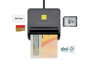 Lector de DNI y Tarjetas USB Aisens ASCR-SN02SD-BK 2.0