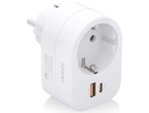 Añadir a la cesta Enchufe Aisens ASPS-1A1C06-W con 1 Toma de Corriente y 1 USB Tipo-C PD Enchufe Aisens ASPS-1A1C06-W con 1 Toma de Corriente y 1 USB Tipo-C PD