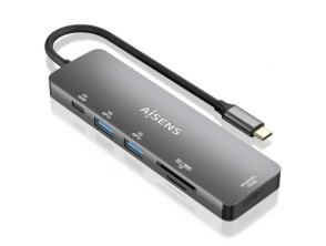 Añadir a la cesta Docking USB Tipo-C Aisens ASUC-6P016-GR - 1xHDMI 4K/ 2xUSB/ 1xLector Tarjetas/ 1xUSB Tipo-C PD Docking USB Tipo-C Aisens ASUC-6P016-GR - 1xHDMI 4K/ 2xUSB/ 1xLector Tarjetas/ 1xUSB Tipo-C PD
