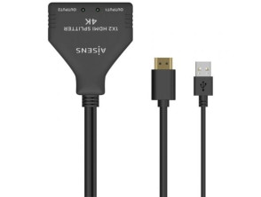 Cable Duplicador HDMI 4K Aisens - 2x HDMI Hembra a HDMI Macho, USB Macho 30cm
