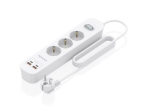 Regleta Aisens ASPS-2A2C10-W con Interruptor, 3 Tomas de Corriente, 2 USB - 2 USB Tipo-C, Cable 1.4m