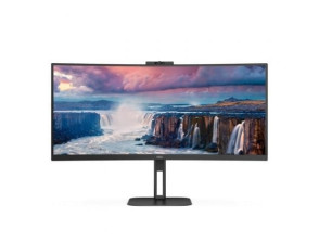 Monitor AOC CU34V5CW/BK 34" Curvo Ultrapanorámico UWQHD con Webcam y Altura Regulable