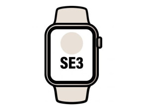 Apple Watch SE3 - 40mm GPS, Aluminio Blanco Estrella, Correa Deportiva Blanco Estrella M