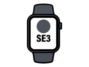 Apple Watch SE3/ GPS/ 40mm/ Caja de Aluminio Medianoche/ Correa Deportiva Negra M - L