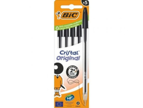 Caja de Bolígrafos Bic Cristal Original de Tinta de Aceite - 5 unidades