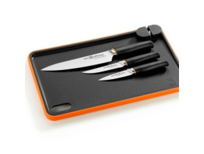 Conjunto Pack 3 Cuchillos Bra Efficient A198021 con tabla para cortar