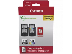 CARTUCHO CANON PG510 + CL511 - Tricolor + Papel Fotográfico