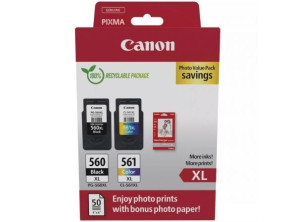 Cartucho de Tinta Canon PG-560XL + CL-561XL Multipack de Alta Capacidad - Negro