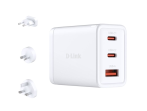 D-LINK Cargador de Pared Universal 65W con Toma de Corriente, 2xUSB-C y 2xUSB-A