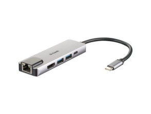 D-LINK DOCKING STATION USB-C 5 EN 1 CON HDMI/ETHERNET/SUMINISTRO ELECTRICO - Gris