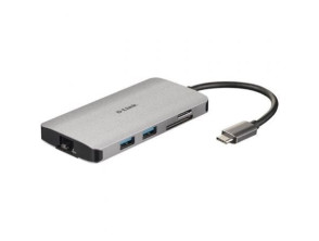 D-LINK DOCKING S USB-C 8 EN 1 HDMI/ETHERNET/LECTOR TARJETAS/SUMINISTRO ELECTRICO - Gris