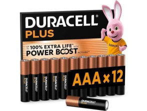Pack de 12 Pilas AAA Duracell Plus Power Boost 1.5V