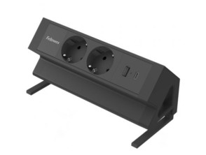 Regleta Fellowes Sobremesa 100137182 con 2 Tomas de Corriente, 1 USB, 1 USB Tipo-C y Cable de 2m