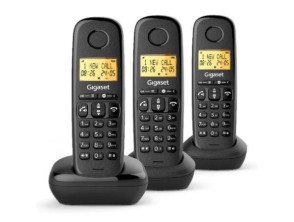 Teléfono Inalámbrico Gigaset Basic 100/ Pack TRIO - Negro