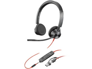 Auriculares Poly Blackwire 3325 con Adaptador USB-C/A y Micrófono/Jack 3.5mm