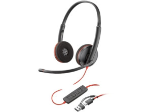 Auriculares Poly Blackwire 3220 con Adaptador USB-C/A y Micrófono USB Tipo-C