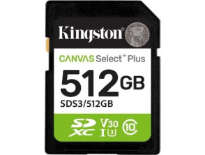 Tarjeta de Memoria Kingston CANVAS Select Plus 512GB SD XC Clase 10 - Pendrive
