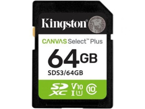Kingston CANVAS Select Plus 64GB - Tarjeta de Memoria SD XC Clase 10