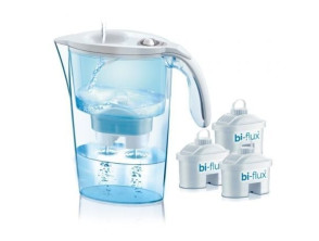 Pack Jarra Filtrante Laica Stream Line/ 2.3L/ Blanca - Jarra + 3 Filtros BI-FLUX
