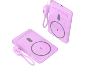 Powerbank Leotec LEPOWW20W5P 5000mAh Wireless 20W Púrpura