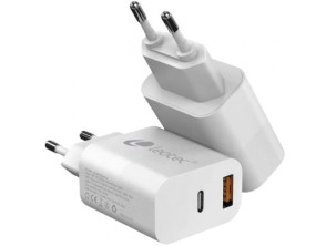 Cargador de Pared Leotec LECSPH20W2W2 Tipo-C/USB para Smartphones