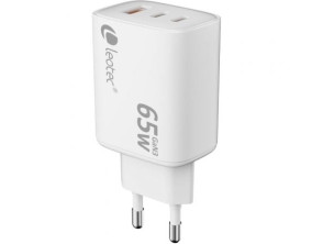 Cargador de Pared GaN Leotec con 65W y Puertos USB Tipo-C