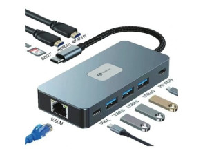 Docking USB Tipo-C Leotec LEDS02 - 3xUSB 2xHDMI 4K RJ45 Lector Tarjetas SD y MicroSD