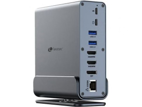 Docking USB Tipo-C Leotec LEDS06 con 5xUSB, 2xUSB Tipo-C, 1xUSB Tipo-C PD, 1xDisplayPort, 2xHDMI 4K, 1xRJ45, 1xJack 3.5, 1xLector de Tarjetas