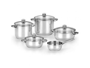Pack Batería de Cocina Monix Optima2 M450001/ Cazo Ø16cm/ Ollas Ø20 - 24cm/ Cacerolas Ø20 - 24cm/ Acero Inoxidable