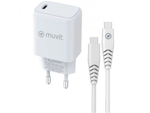 Cargador de Pared Muvit For Change + Cable USB Tipo-C