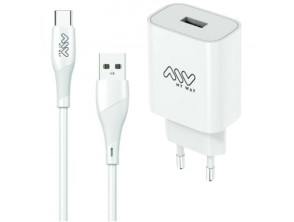 Cargador de Pared MYWAY con Cable USB Tipo-C - Modelo MYWEPAK0002 - 1xUSB
