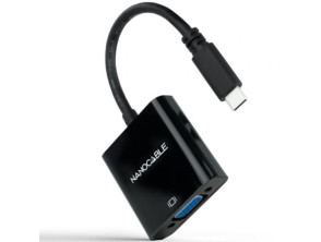 Cable Conversor Nanocable USB Tipo-C Macho a VGA Hembra - 10cm