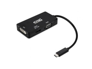 Conversor Nanocable USB Tipo-C Macho a VGA/DVI/HDMI Hembra - 10cm