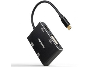 Conversor Nanocable USB Tipo-C a VGA, DVI, HDMI, DisplayPort - 10cm