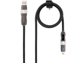 Añadir a la cesta Cable USB Tipo C 2.0 Nanocable Macho + USB Macho - USB Tipo C Macho + Lightning Macho 27W 480Mbps 1m Cable USB Tipo C 2.0 Nanocable Macho + USB Macho - USB Tipo C Macho + Lightning Macho 27W 480Mbps 1m