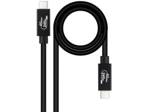 Cable USB 4.0 Nanocable 10.01.5002/ USB Tipo-C Macho - USB Tipo-C Macho/ Hasta 240W/ 40Gbps/ 1.8m