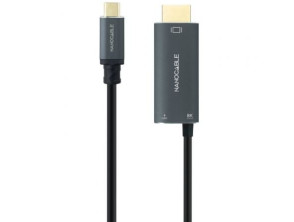 Cable Conversor Nanocable 10.15.5182/ USB Tipo-C Macho - HDMI 8K Macho/ USB Tipo-C Hembra/ Hasta 100W/ 1.8m