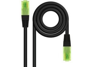 CABLE DE RED LATIGUILLO UTP CCA CAT6 AWG26 0.5 M NEGRO NANOCABLE