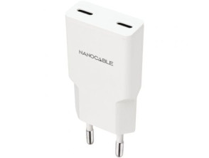 Cargador de Pared Nanocable 10.10.2023/ 2xUSB Tipo-C/ 20W