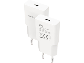 CARGADOR PARED USB-C PD 25W BLANCO NANOCABLE