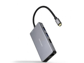 Docking Tipo-C Nanocable 10.16.1009 - 3xUSB, 2xHDMI 4K, RJ45, Lector tarjetas, USB Tipo-C PD