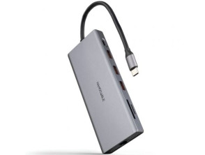Docking Tipo-C Nanocable NANO CABLE 10.16.4612 - Conexiones 3xUSB 2xHDMI 4K RJ45 Lector Tarjetas - Accesorios Portátiles
