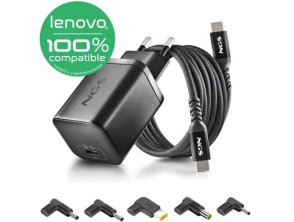 Cargador de Portátil GaN NGS BUD65W-L para Lenovo/ 1xUSB Tipo-C/ 65W/ Automático/ 5 Conectores
