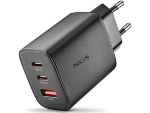 Cargador de Pared NGS Era GaN 65W 2xUSB Tipo-C 1xUSB