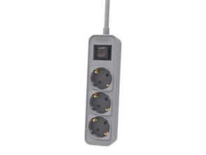Regleta con Interruptor Philips CHP2134G - 3 Tomas de Corriente - Cable 1.5m