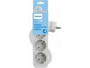 Regleta Philips con Interruptor - 3 Tomas de Corriente - Cable 1.5m