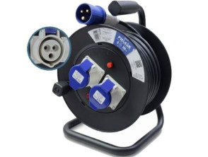 Regleta enrollable Phasak BN 3475/ 2 con Enchufe industrial 2P+TT y Cable de 25m