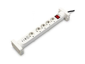 Regleta Salicru SAFE 5S+ con Interruptor - 4 Tomas Corriente - 1 Master - 2 USB Tipo-C - 1 USB - Cable 1.4m