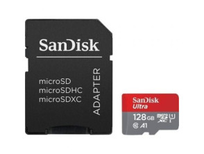 SanDisk Ultra 128GB microSD XC - Tarjeta de Memoria con Adaptador Clase 10