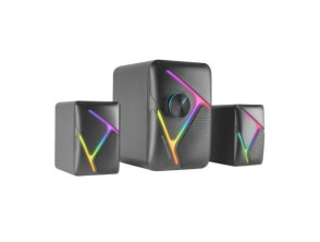 ALTAVOCES 2.1 MARS GAMING RGB DINAMICO 35W 3D SURROUND NEGROS CONTROL DE VOLUMEN ALIM. USB JACK 3.5 - Negros